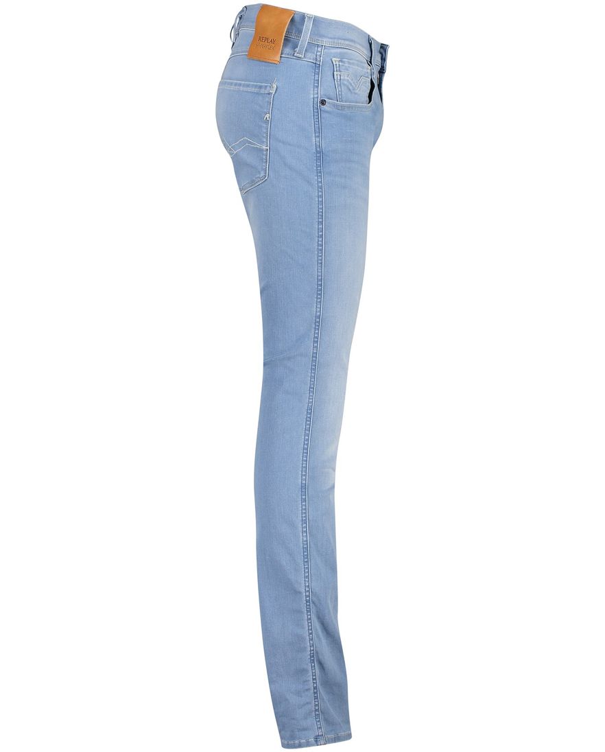 Replay pantalon lichtblauw effen katoen