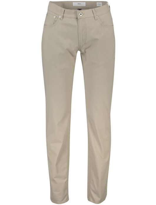pantalon Brax beige effen katoen Chuck Modern Fit