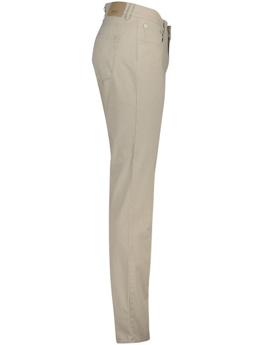 pantalon Brax beige effen katoen Chuck Modern Fit