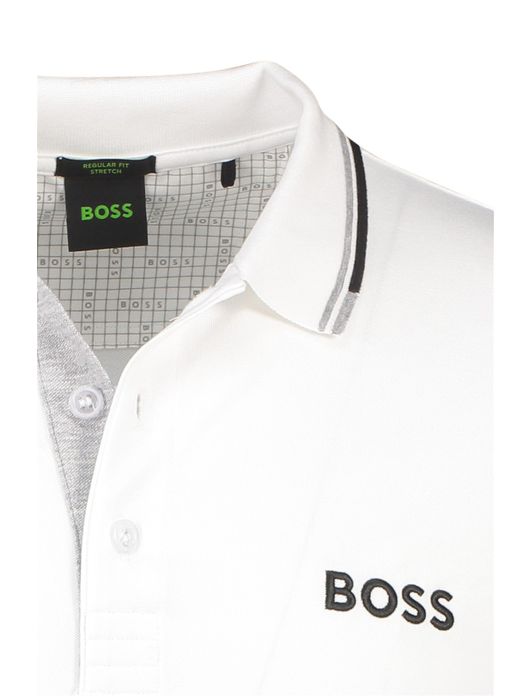 polo Hugo Boss wit effen katoen normale fit