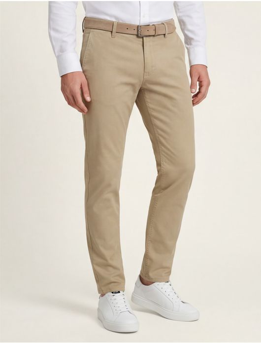 katoenen broek Hugo Boss beige effen katoen