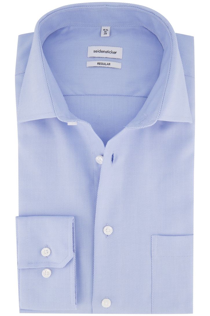 Overhemd Seidensticker lichtblauw borstzak