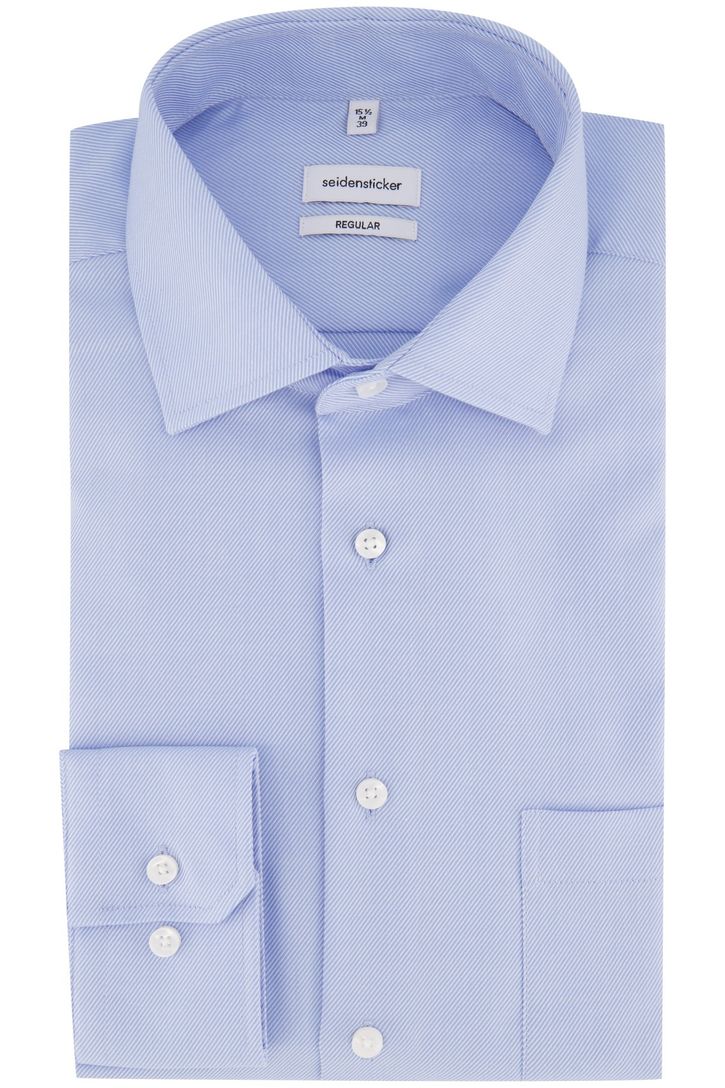 Overhemd Seidensticker lichtblauw borstzak