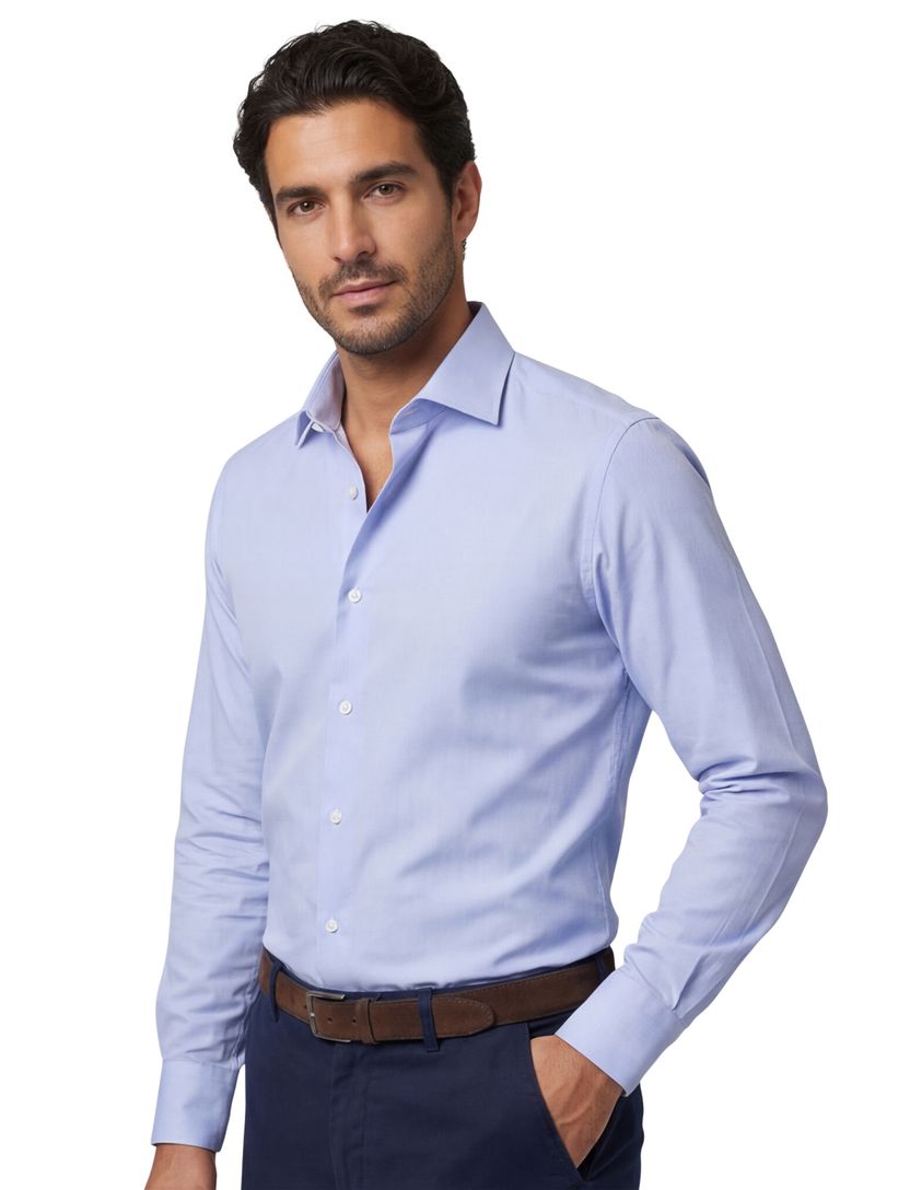 Overhemd Seidensticker lichtblauw borstzak