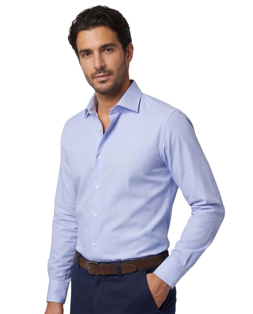 Seidensticker business overhemd Regular normale fit lichtblauw geprint