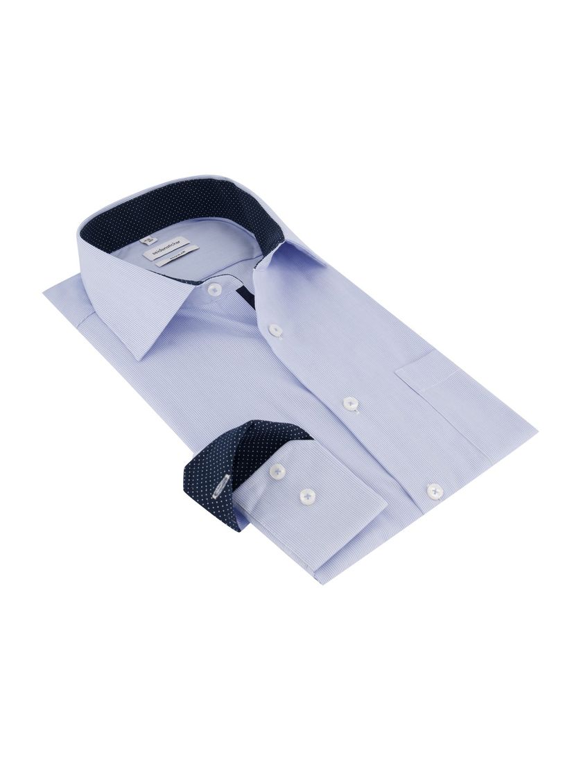 Seidensticker business overhemd Regular normale fit lichtblauw gestreept
