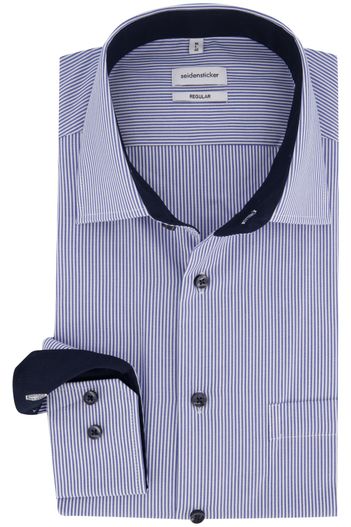 Seidensticker Seidensticker overhemd normale fit donkerblauw