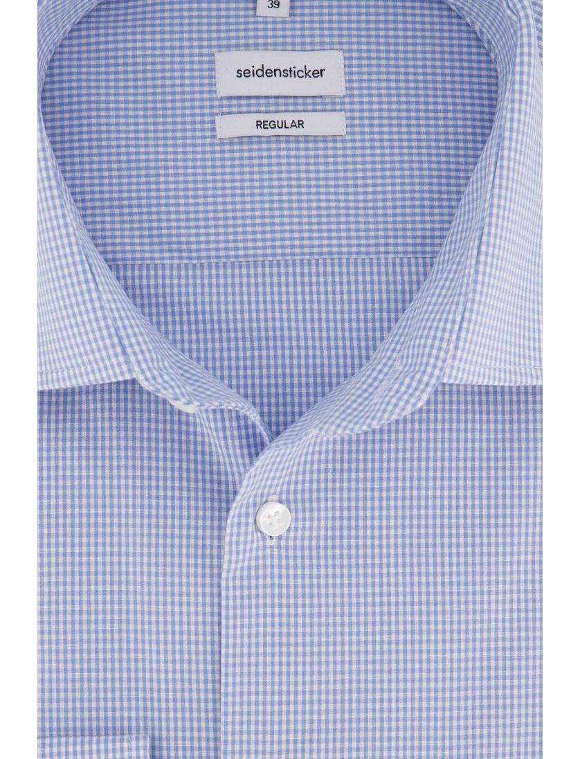 Seidensticker business overhemd Regular blauw geruit