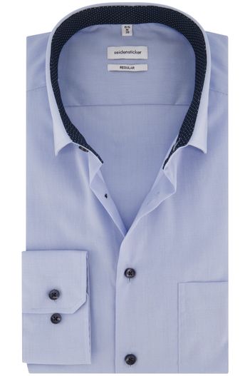 Seidensticker Overhemd blauw Seidensticker donker blauwe knopen