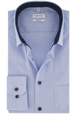 Seidensticker Seidensticker overhemd normale fit blauw effen katoen