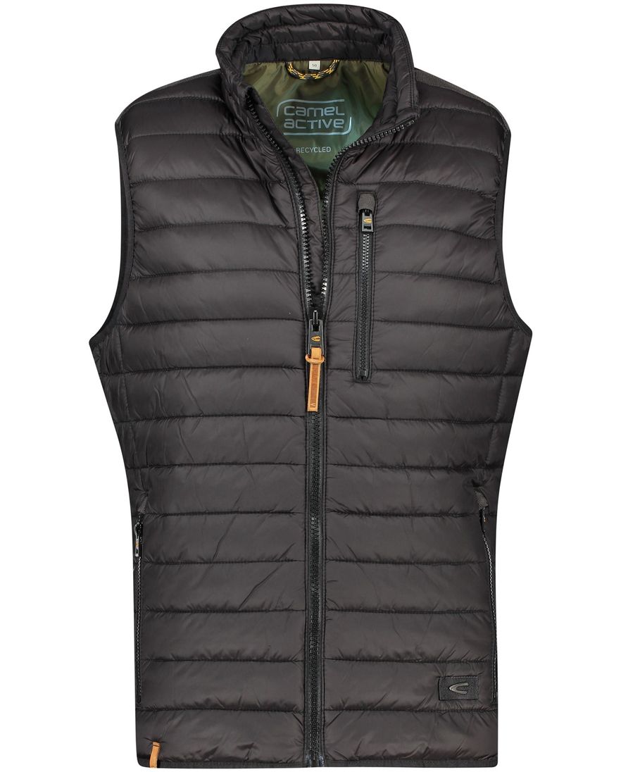 Camel Active bodywarmer zwart opstaande kraag