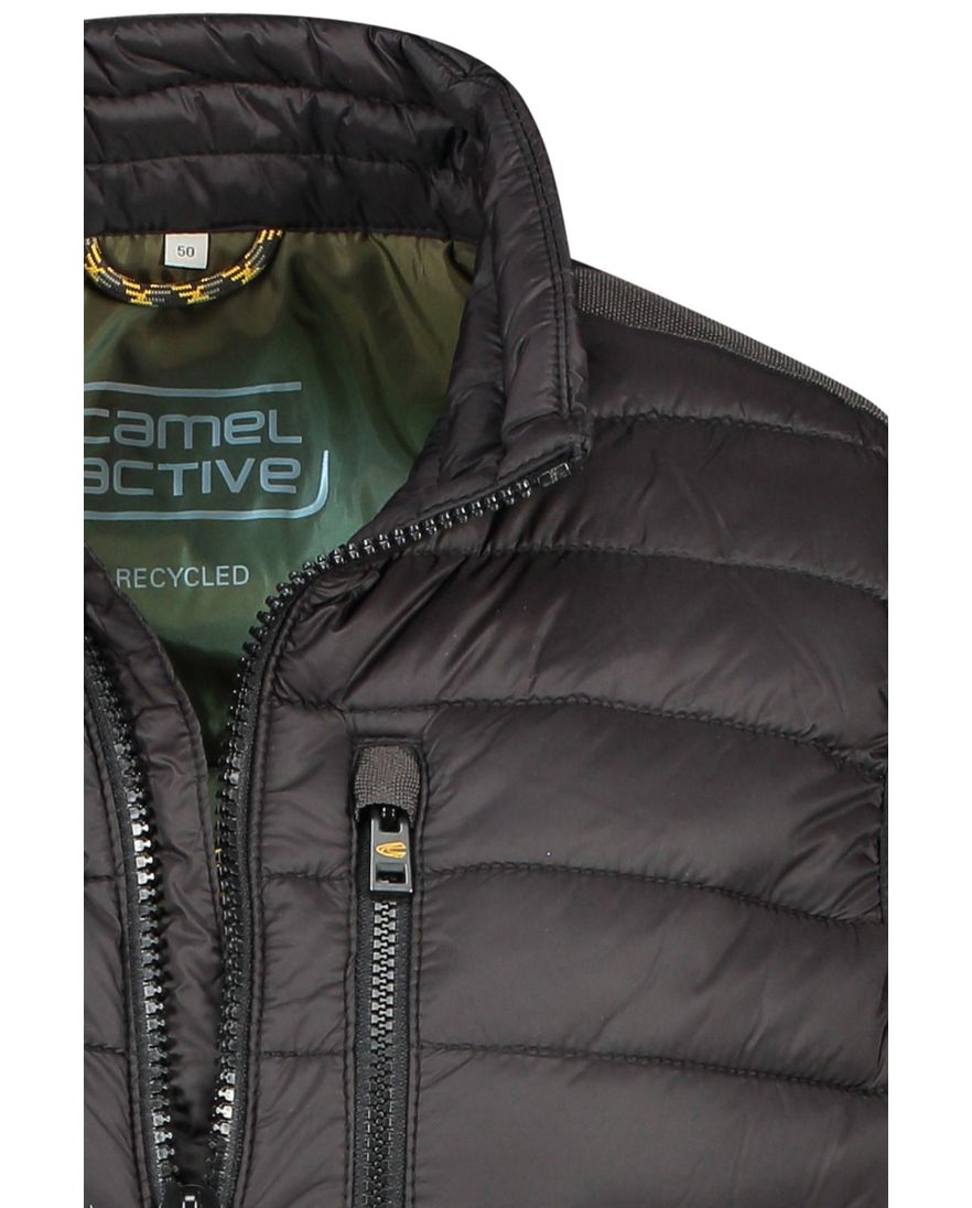 Camel Active bodywarmer zwart opstaande kraag