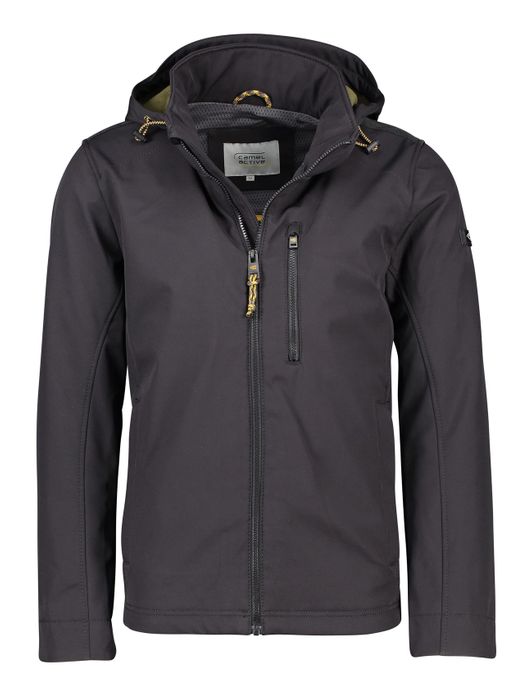 Camel Active softshell jas zwart afneembare capuchon