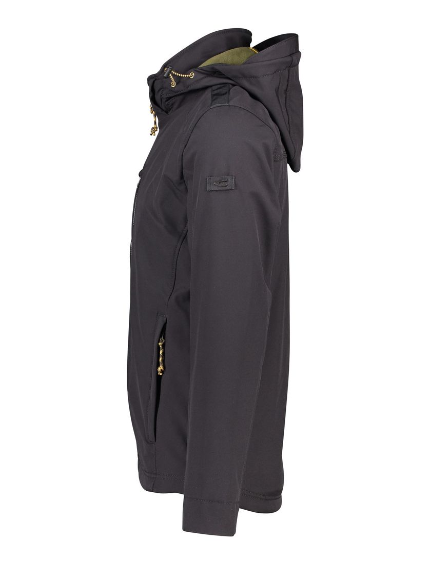 Camel Active softshell jas zwart capuchon afneembaar