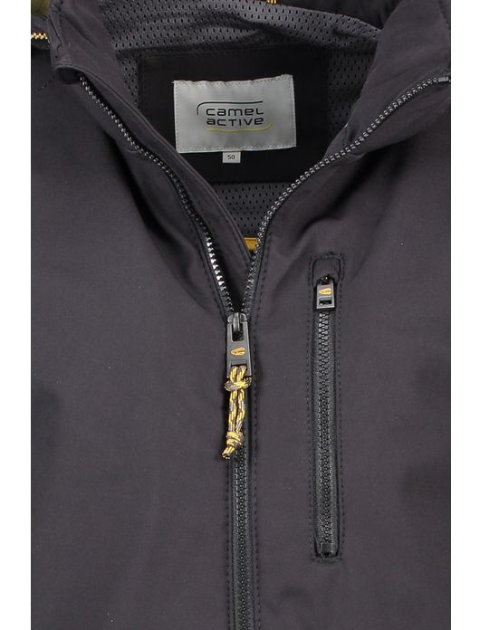 Camel Active softshell jas zwart afneembare capuchon