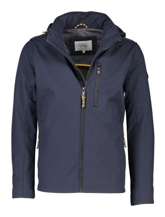 Camel Active jas donkerblauw borstzak kort model afneembare capuchon