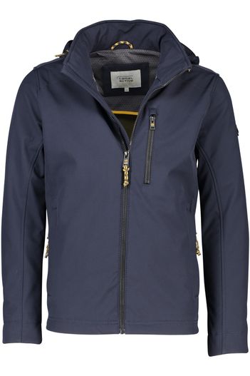 Camel Active Camel Active jas donkerblauw borstzak kort model capuchon afneembaar