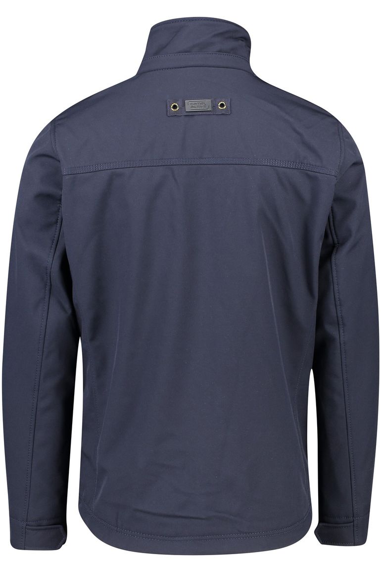 Camel Active jas donkerblauw borstzak kort model capuchon afneembaar