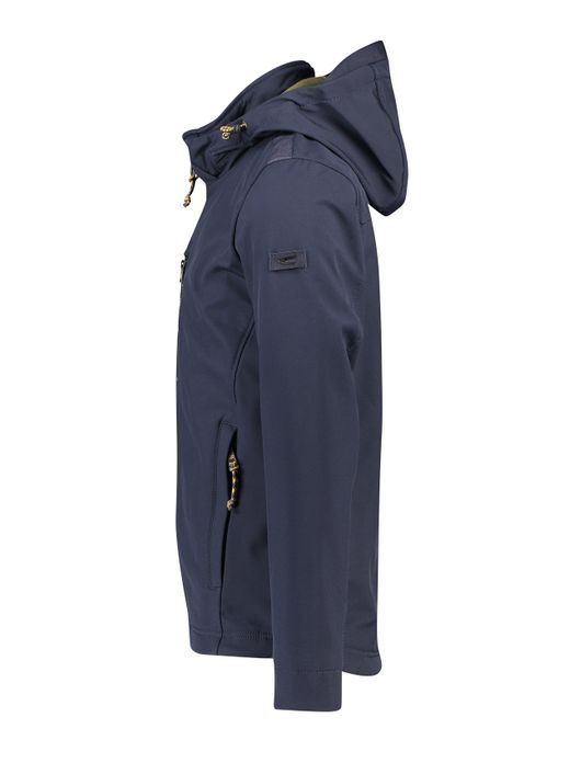 Camel Active jas donkerblauw borstzak kort model afneembare capuchon