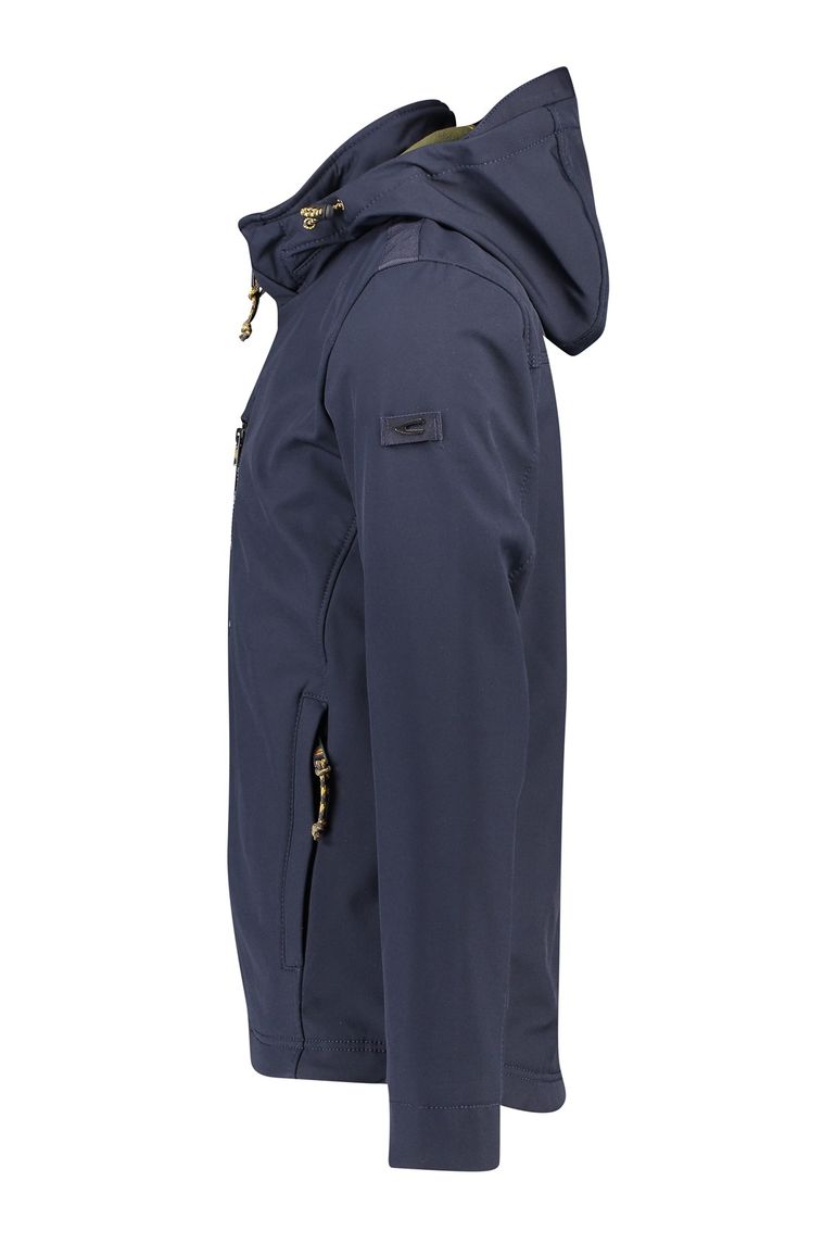 Camel Active jas donkerblauw borstzak kort model capuchon afneembaar