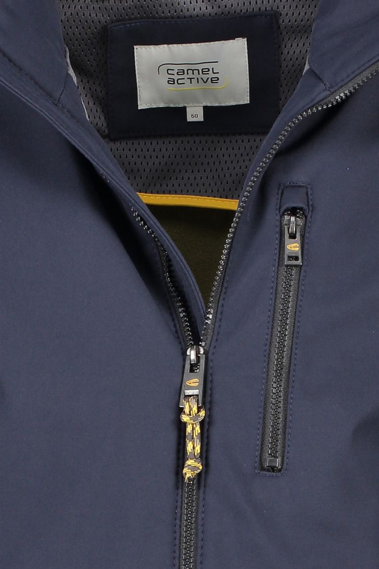 Camel Active jas donkerblauw borstzak kort model capuchon afneembaar