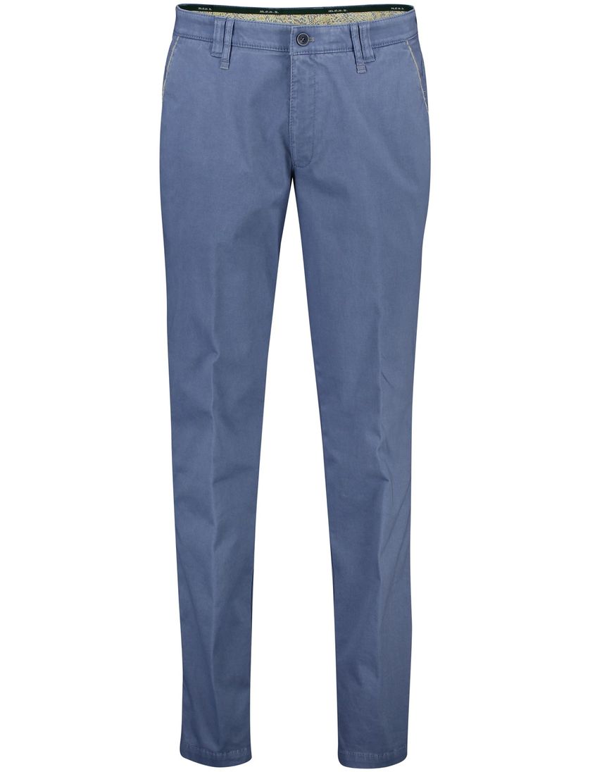 M.E.N.S. katoenen broek blauw effen katoen normale fit