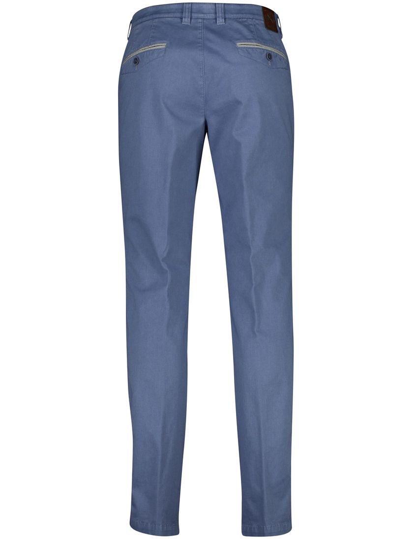 M.E.N.S. katoenen broek blauw effen katoen normale fit