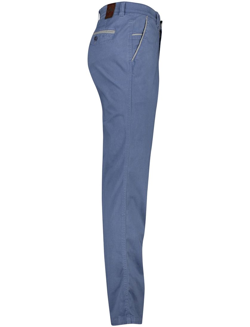 M.E.N.S. katoenen broek blauw effen katoen normale fit