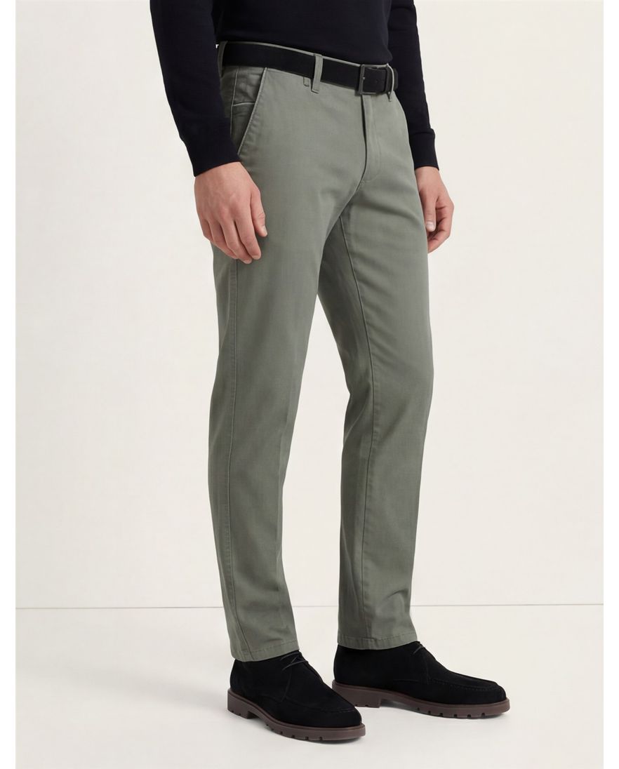 Meran chino M.E.N.S. olijfggroen met stretch modern fit