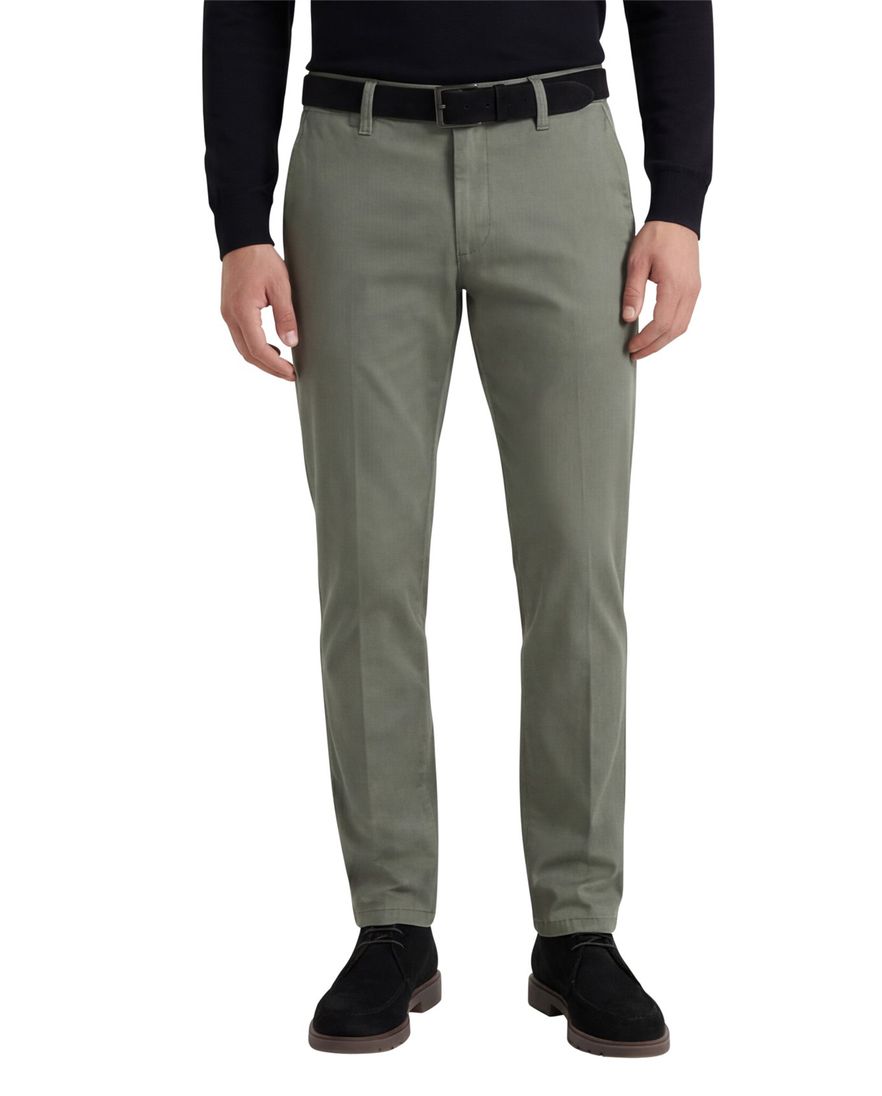 Meran chino M.E.N.S. olijfggroen met stretch modern fit