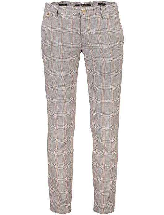 Alberto chino rood beige geruit