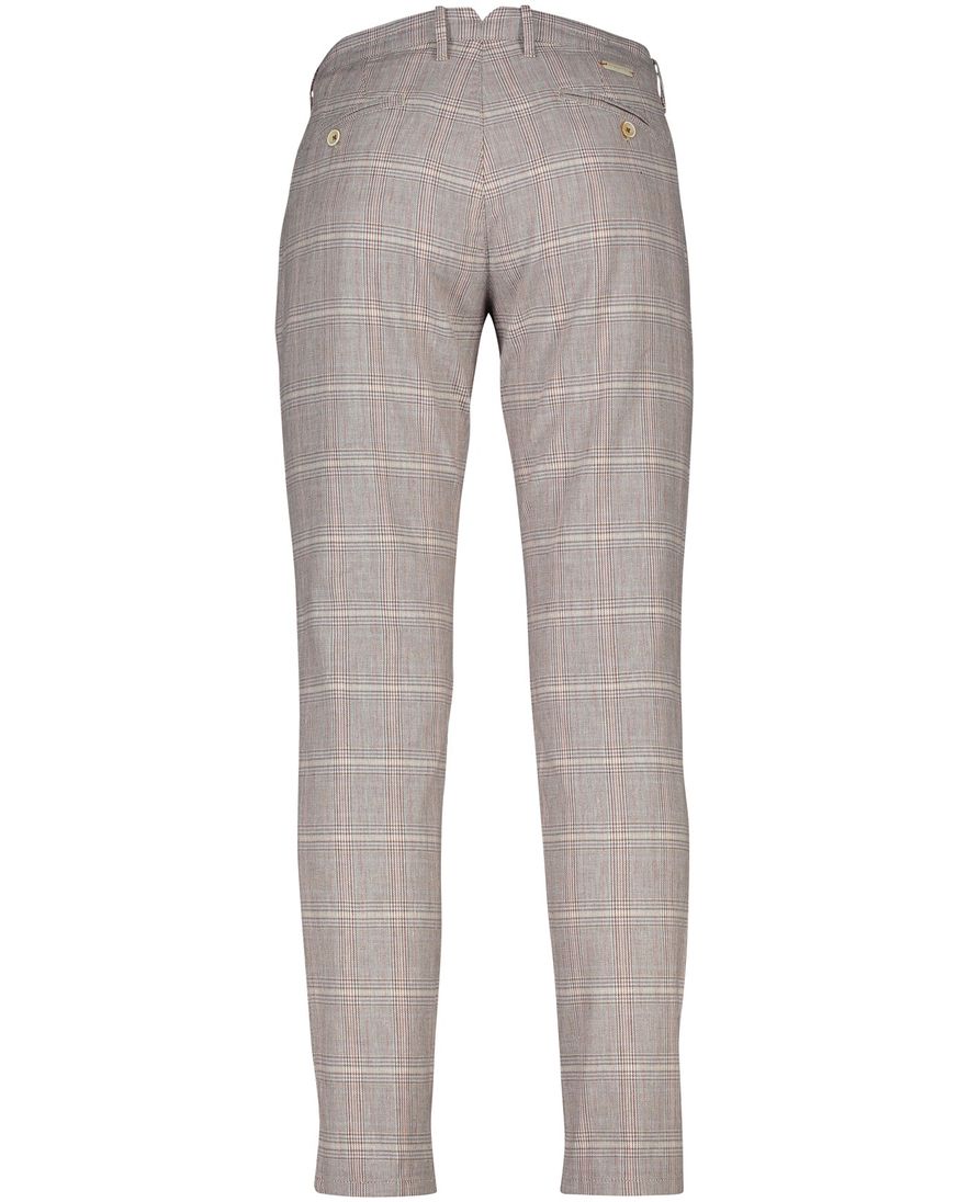 Alberto chino rood beige geruit