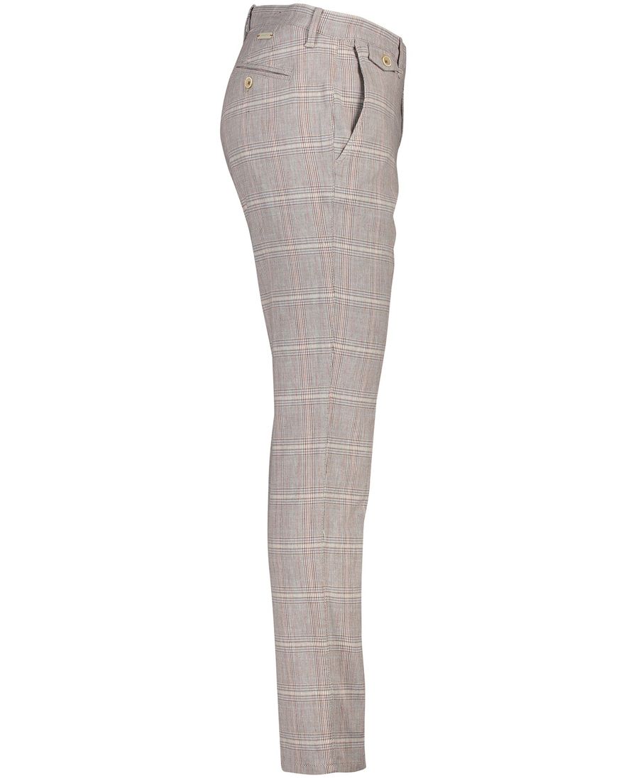 Alberto chino rood beige geruit