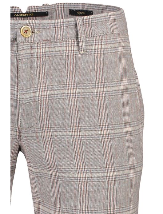 Alberto chino rood beige geruit