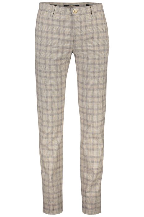 Geruite chino Alberto beige grijs