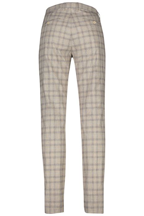 Geruite chino Alberto beige grijs