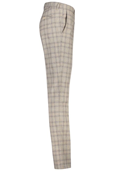Geruite chino Alberto beige grijs