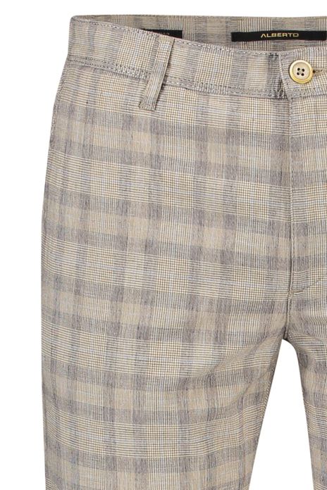 Geruite chino Alberto beige grijs