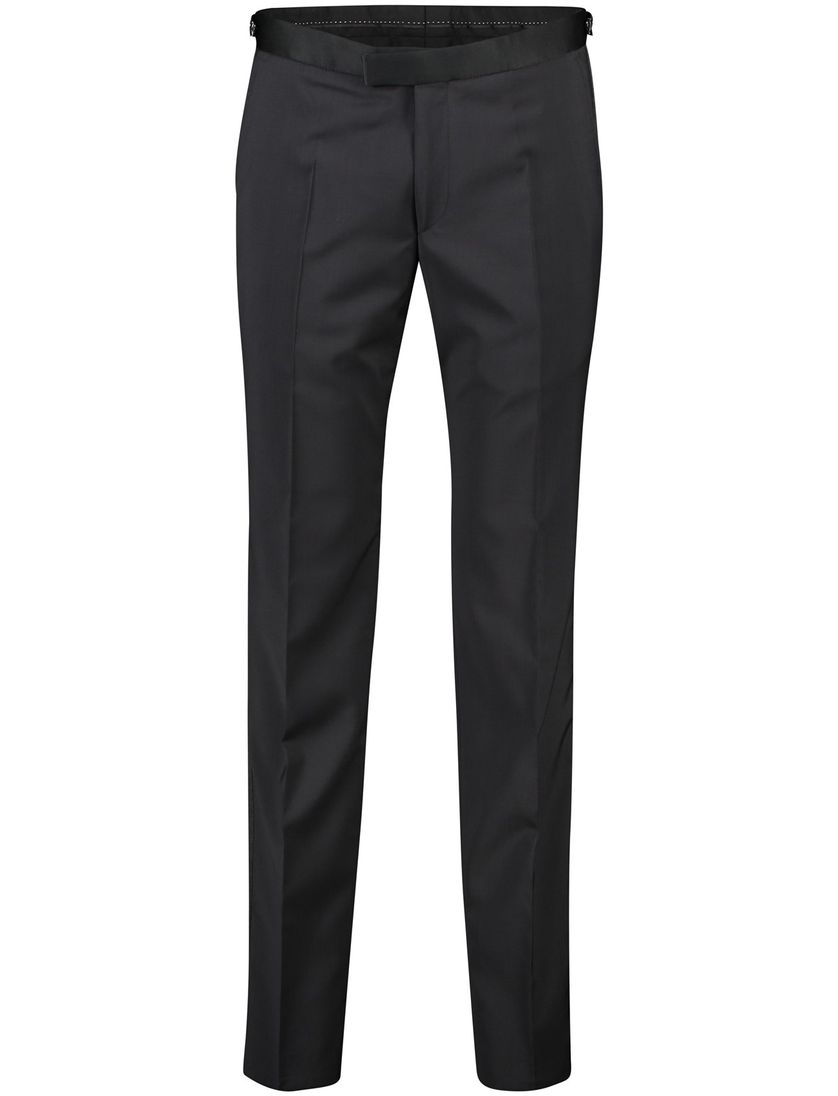 Digel pantalon zwart effen wol slim fit smoking