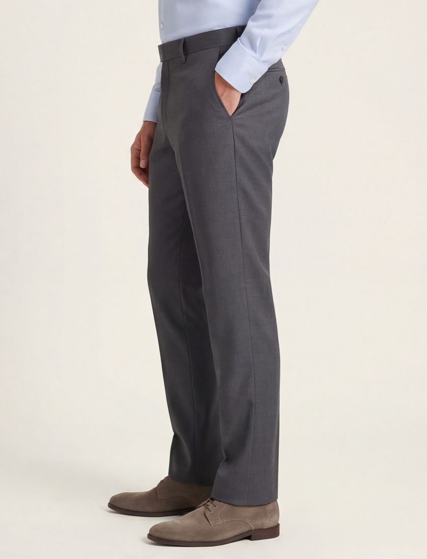 Digel pantalon zwart effen wol slim fit smoking