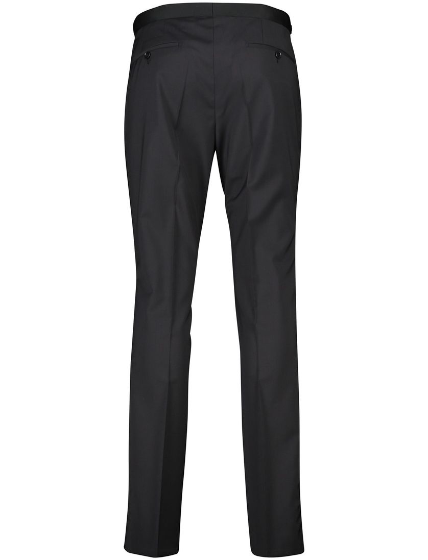 Digel pantalon zwart effen wol slim fit smoking