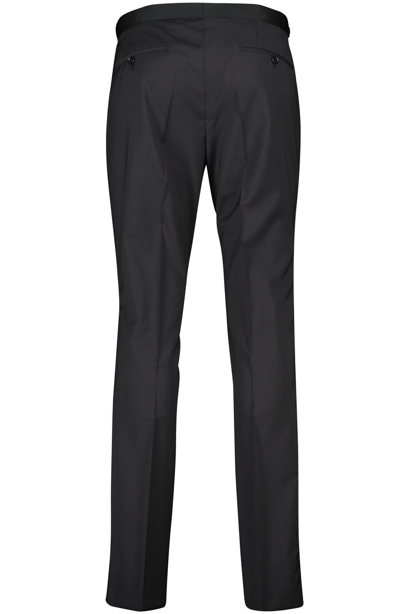 Digel pantalon zwart effen wol slim fit smoking