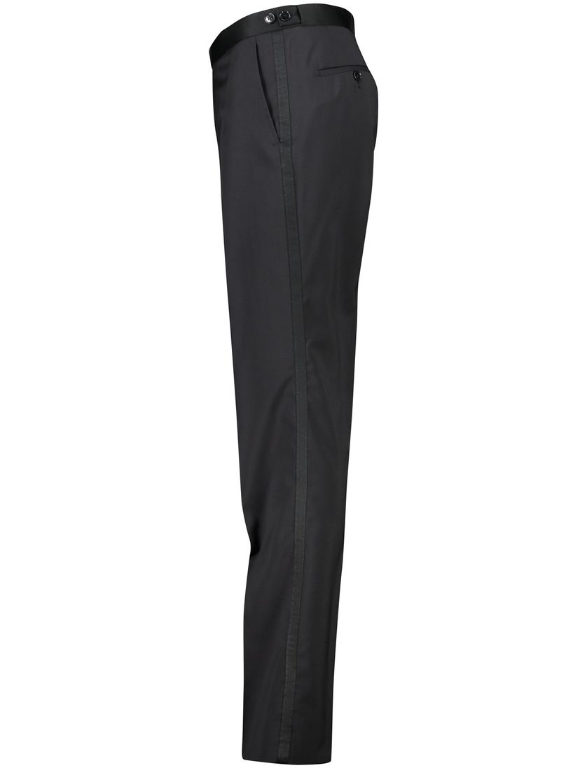 Digel pantalon zwart effen wol slim fit smoking