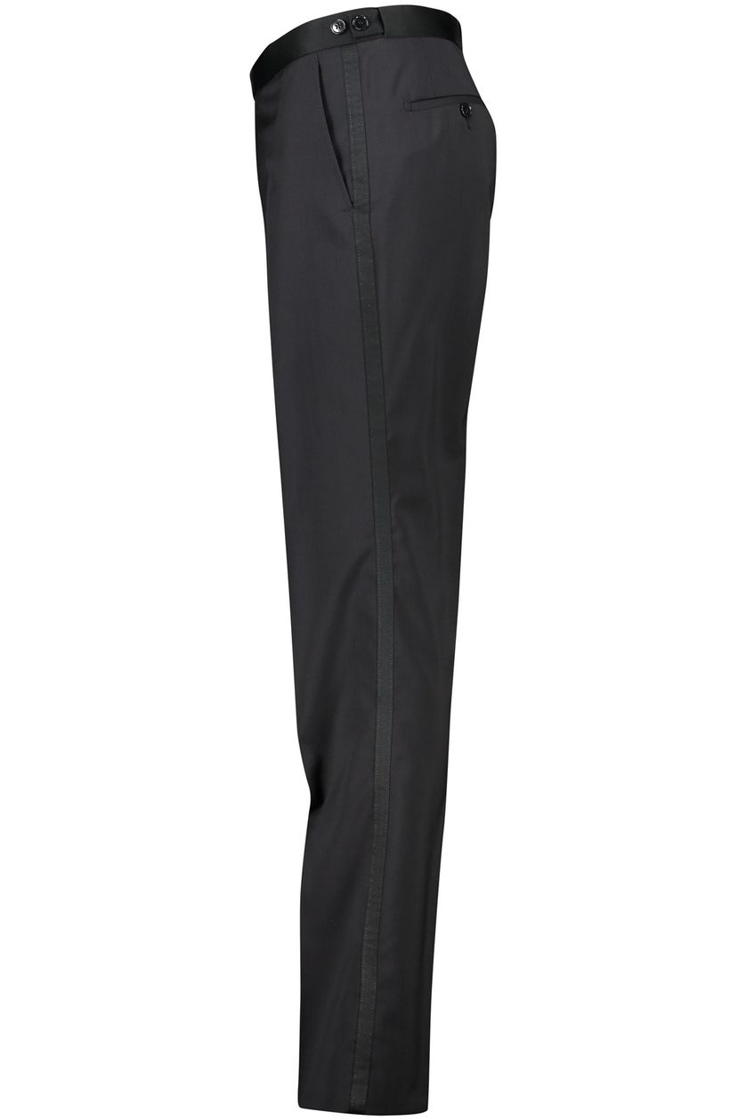 Digel pantalon zwart effen wol slim fit smoking