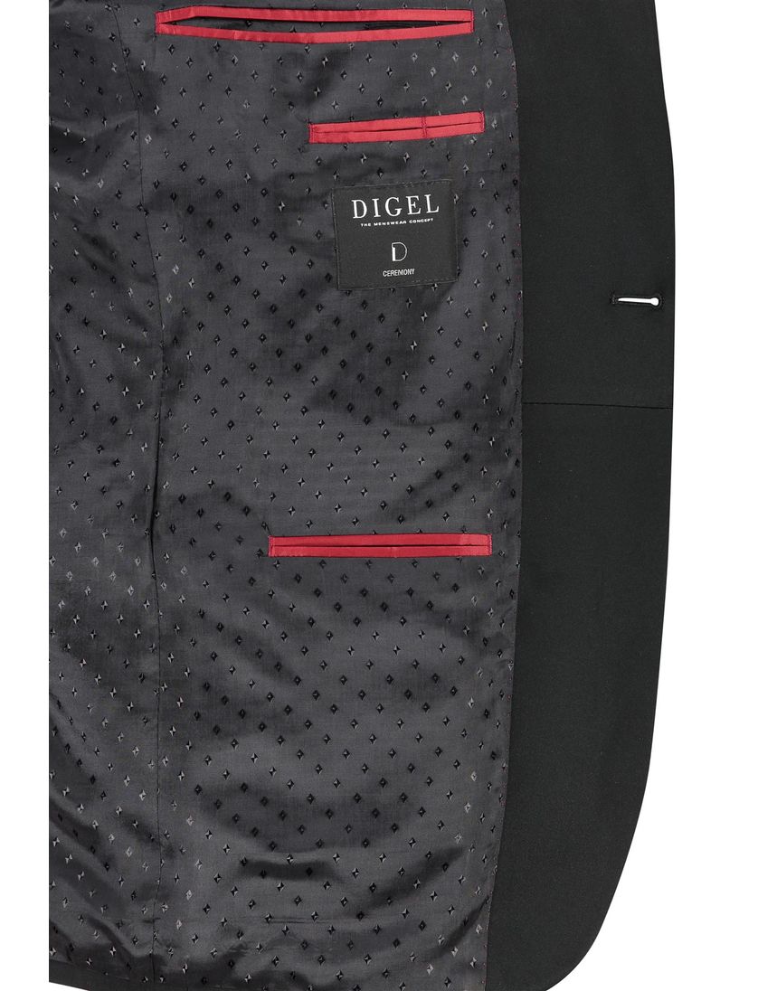 Digel colbert smoking zwart effen wol normale fit Juan
