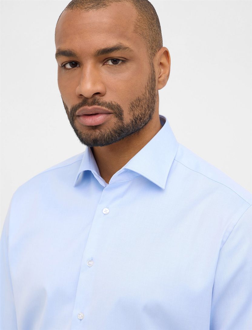 Eterna overhemd mouwlengte 7 Modern Fit normale fit lichtblauw effen 100% katoen