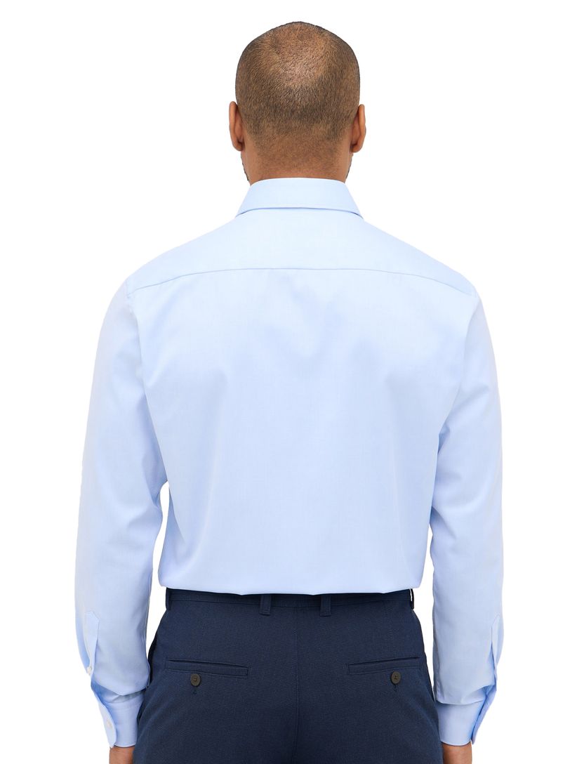 Eterna overhemd mouwlengte 7 Modern Fit normale fit lichtblauw effen 100% katoen