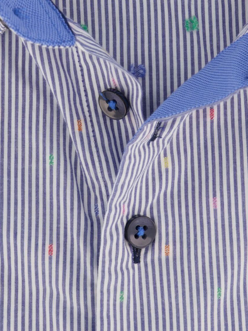 Portofino Regular Fit overhemd strepen print korte mouw