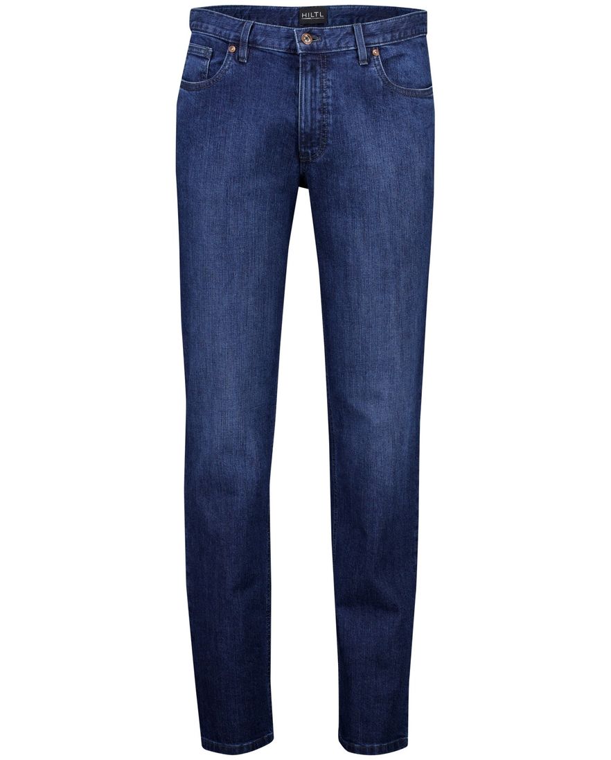Hiltl katoenen broek blauw effen katoen