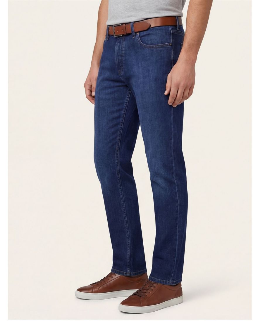 Hiltl katoenen broek blauw effen katoen